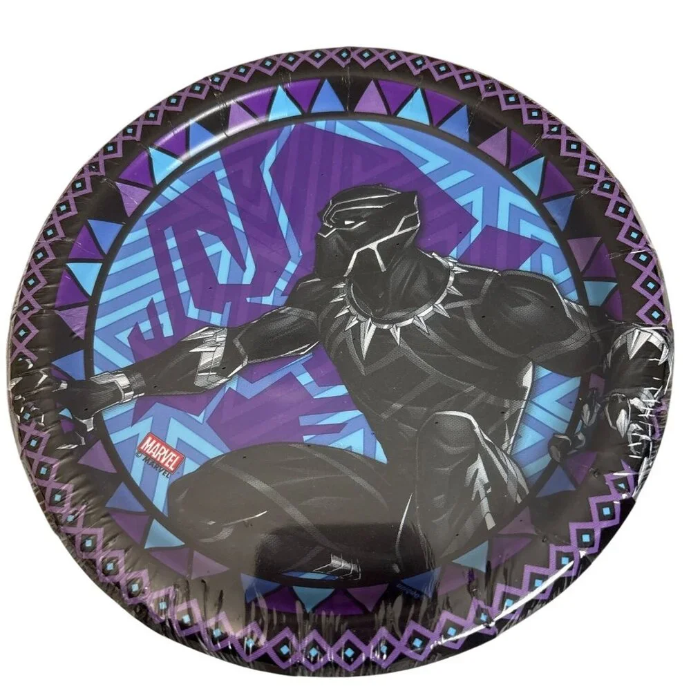 Marvel Avengers Black Panther Party Supplies Set, Dinner Dessert Plates, Napkins